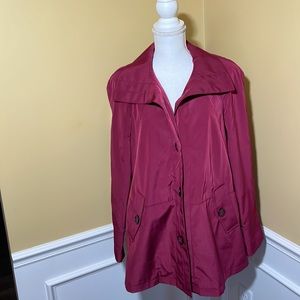 Ladies Croft & Barrow Burgundy Rain Coat